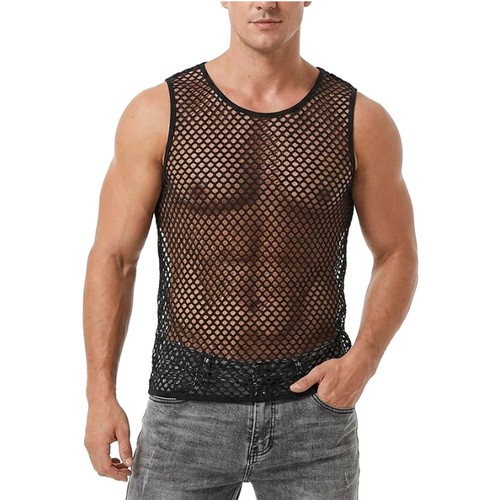 Herren netzshirt mesh tank - mesh, top