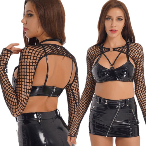 Damen mesh crop tops sexy - damen,