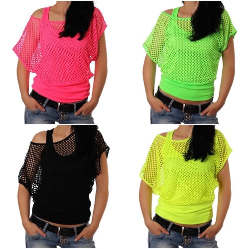 Damen netzshirt neon - damen, party