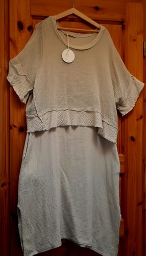2tlg musselin tunika kleid - musselin,