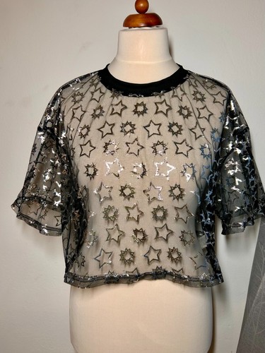 Mesh shirt xxl schwarz silber - mesh,