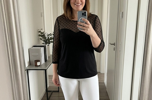 Elegantes feminines netz shirt - feminines, netz-shirt